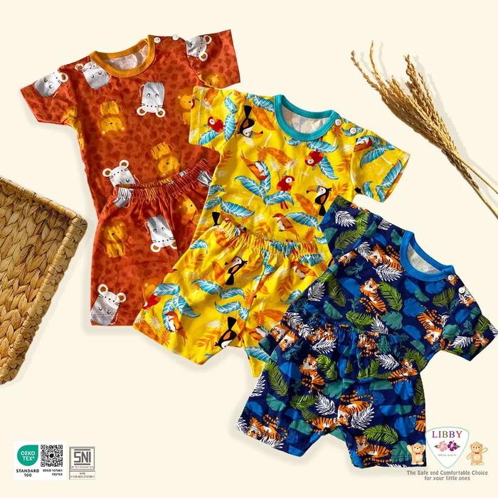 Libby Baby 3PSG TREE HOUSE Setelan Baju Celana Bayi Libby STARBABYSHOP