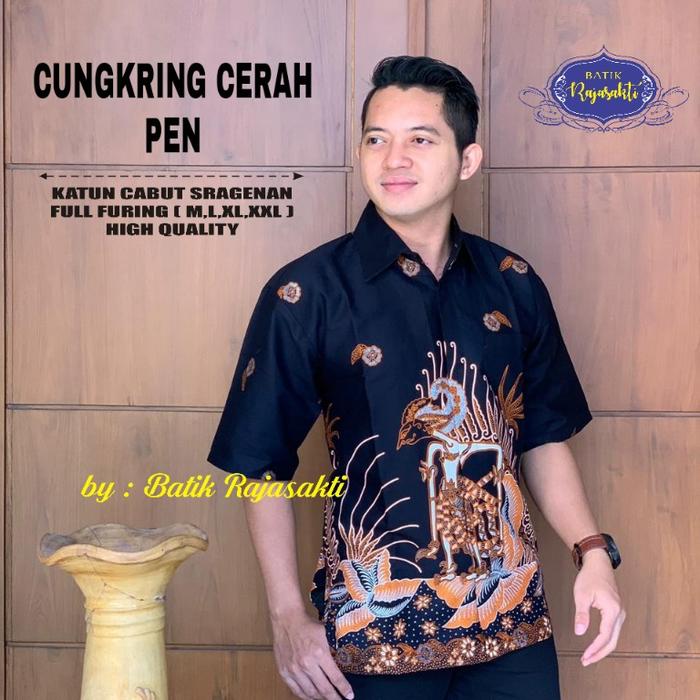 kemeja batik gareng lengan pendek lapis furing premium