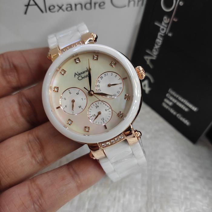 Jam Wanita ORIGINAL Alexandre Christie Ac 2376 BF Ceramik Steel