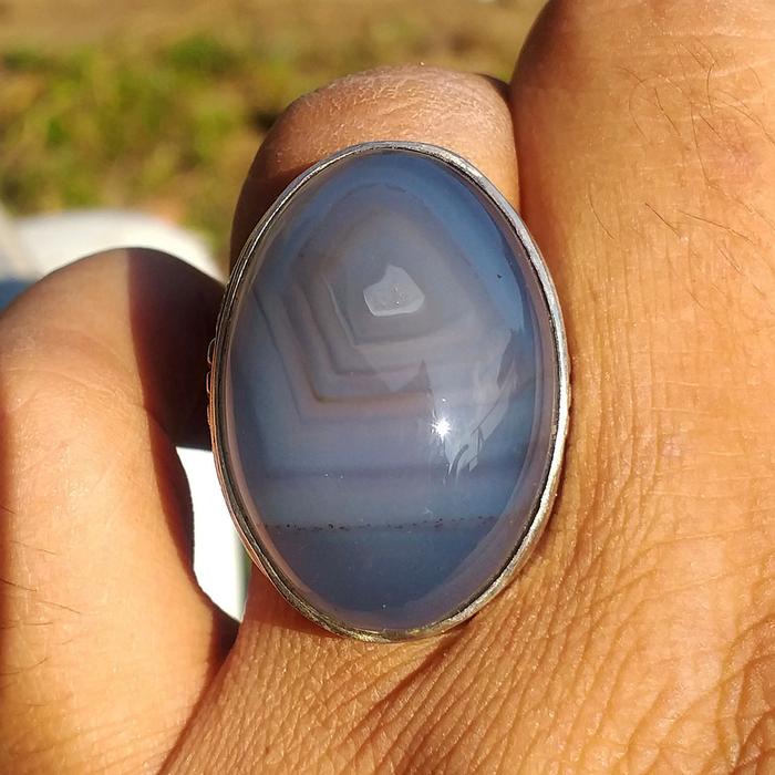 Batu Akik Ginggang Biru Asli Kalimantan Sz Jumbo Cerahnya Indah Langka