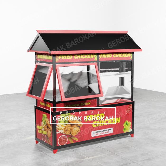Gerobak Etalase Makanan / Gerobak Chicken Etalase Ayam Goreng