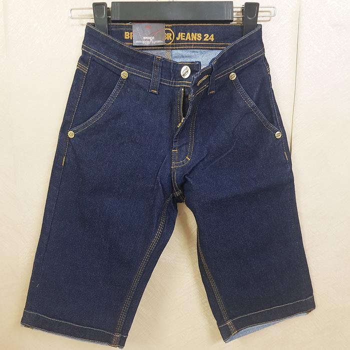 CELANA PENDEK JEANS STRETCH REMAJA / ANAK WARNA BIRU TUA MERK BRONCO