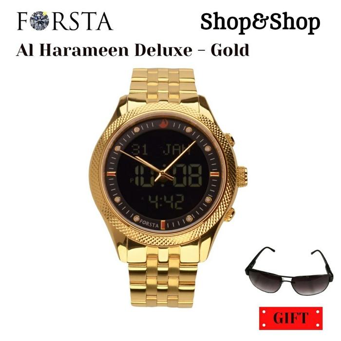FORSTA AL HARAMEEN DELUXE ALL GOLD - JAM TANGAN MUSLIM