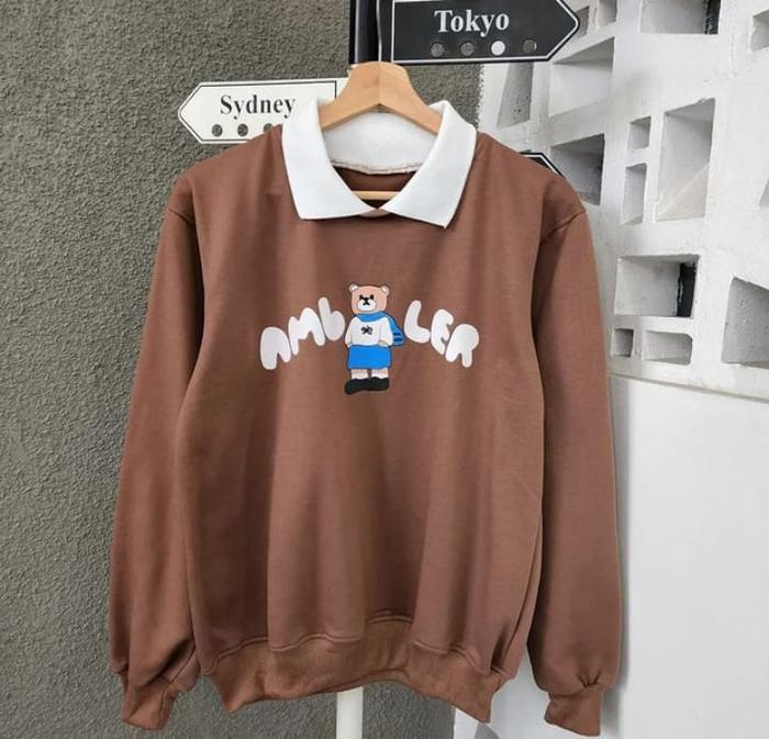 Sweater Wanita Berkualitas-Ambler bear colar