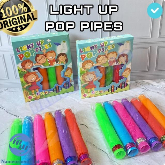 light up pop tube pop led stick pipa selang mainan anak 1 pcs