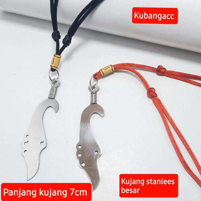 Kalung Tali Pria Wanita Liontin Model Kujang Baja Besar Kalung Keren