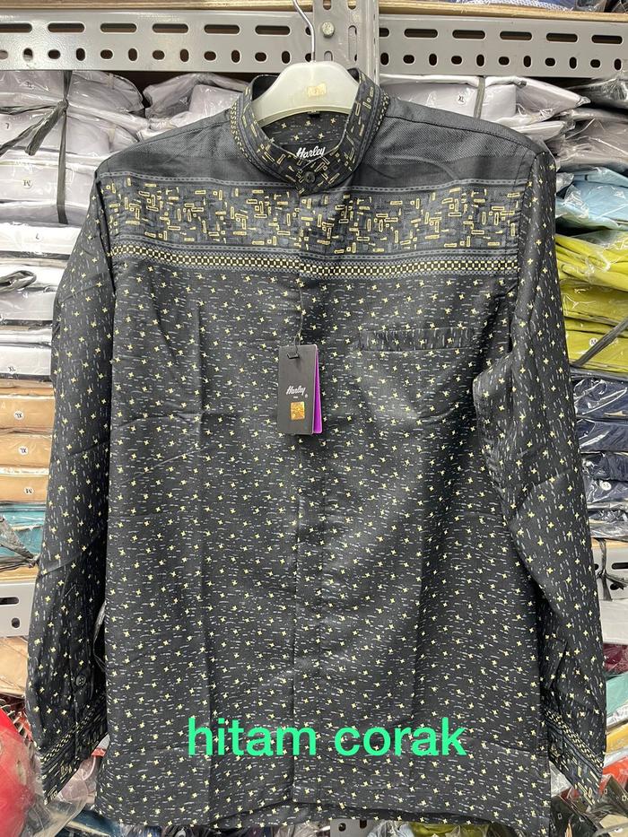 Baju kemko harley kemeja koko big size harley Hitam motif JUMBO XXL