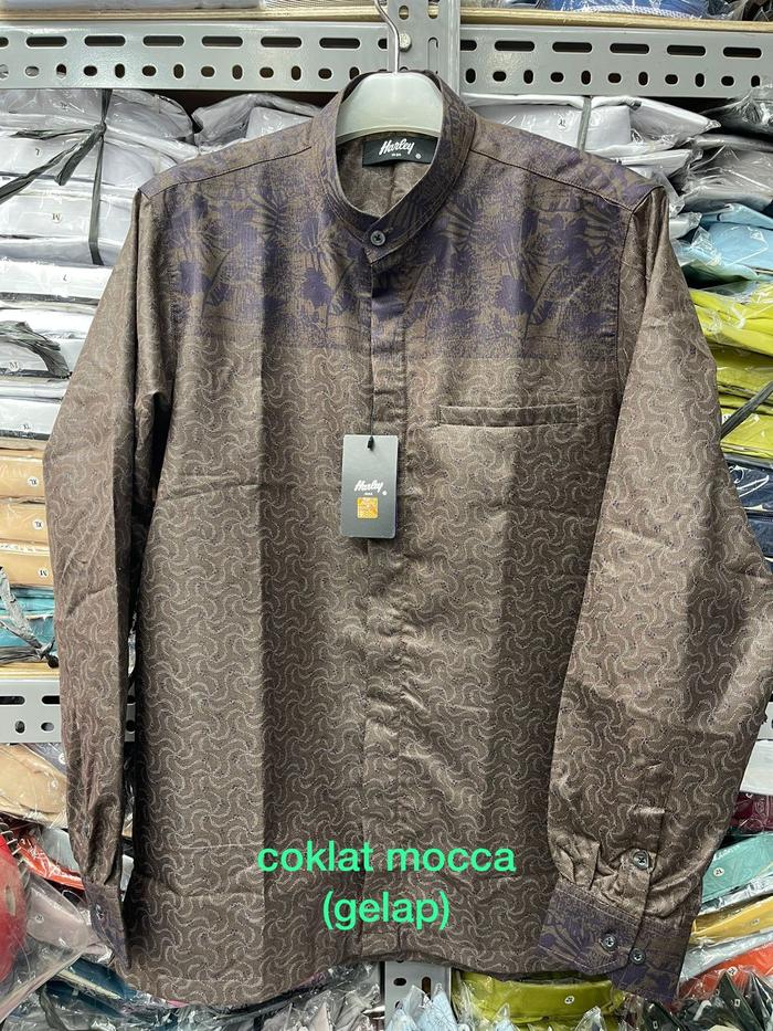 kemeja koko kemko harley Coklat Mocca Moka ukuran Jumbo BESAR XXL