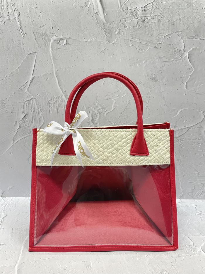 Besek Malang - Tas Pandan Merah 25 Cm