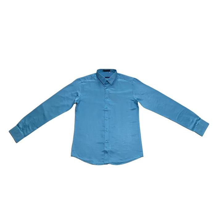 MEN SHIRT KEMEJA KANTOR FORMAL IMPORT LENGAN PANJANG SATIN POLOS PRIA