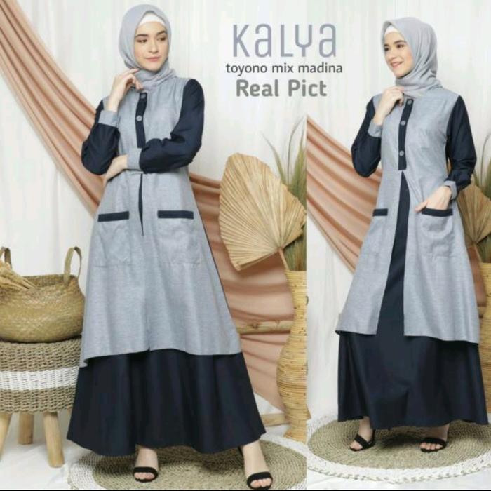 Gamis syari kalya toyobo mix madina berkualitas