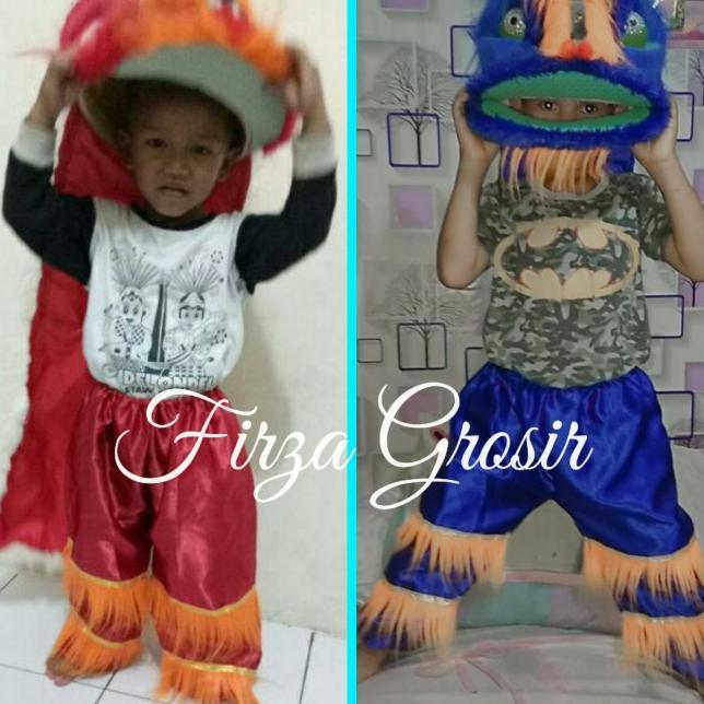 satu set barongsai / barongsai anak / kostum barongsai