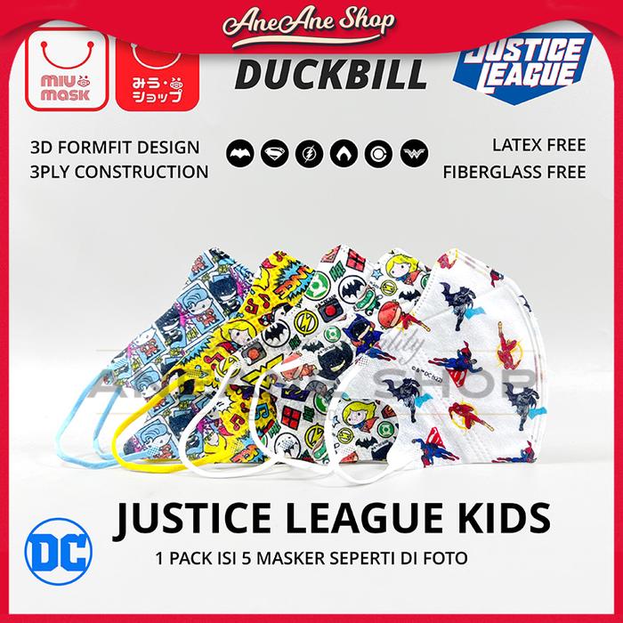 Masker MIU MASK Justice League 3D Duckbill Mask Anak (3Ply)
