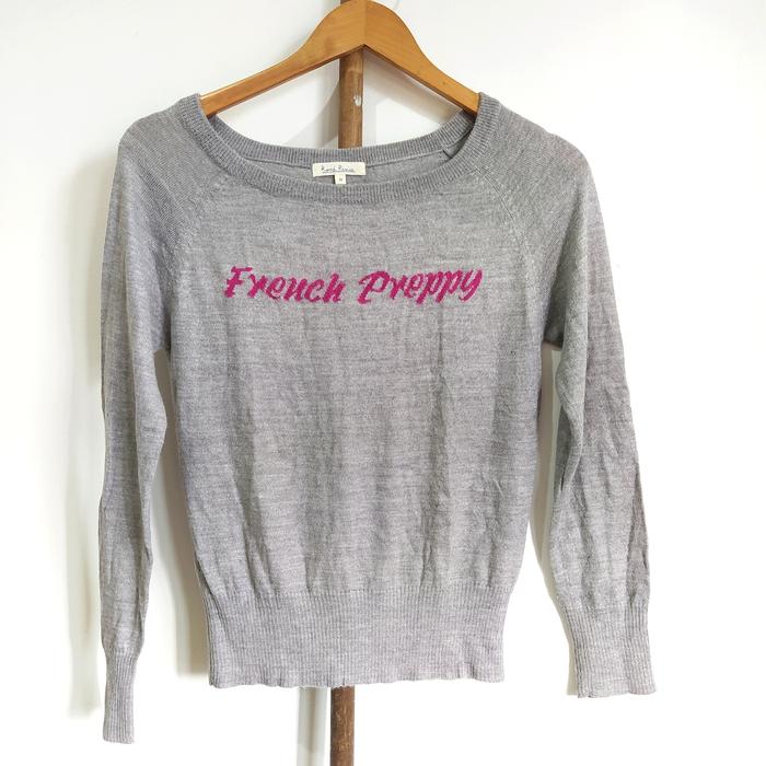 preloved grey rope picnic knit sweater academia / atasan rajut
