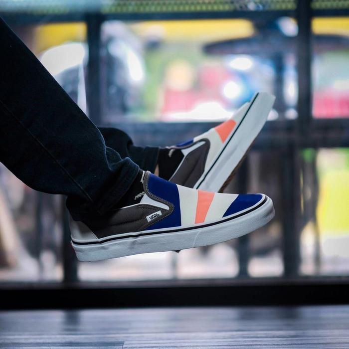 Vans Slip On Custom Made For You Blue White Spice Orange Original BNIB