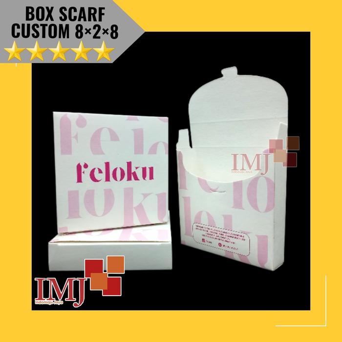 BOX HIJAB CUSTOM 8x2x8 KARDUS JILBAB CUSTOM 8×2×8 DUS SCARF CUSTOM