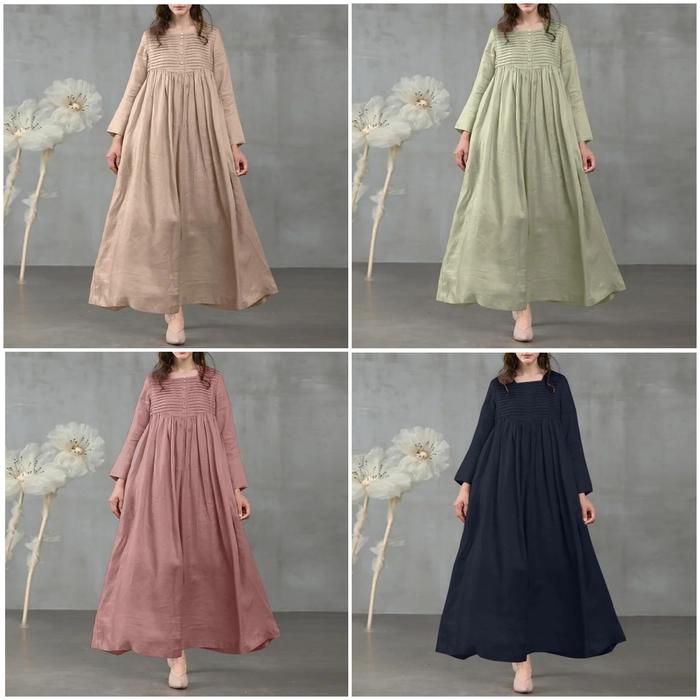 pinkan maxi pink/dress muslim pink/dress remaja lucu/gamis pink