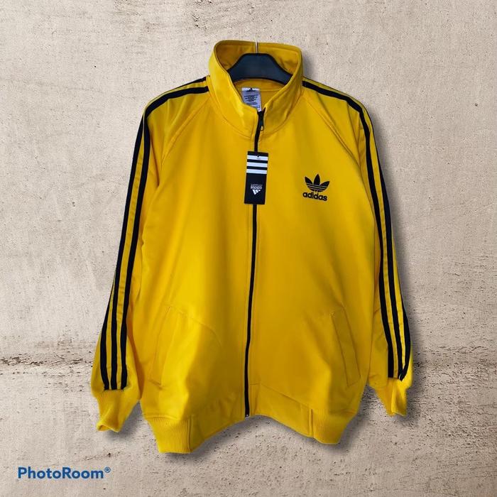 JAKET ADIDAS FIREBIRD KUNING LIST HITAM SIZE M L XL XXL XXXL  - JAKET TRAINING OLAH RAGA PRIA - JAKE