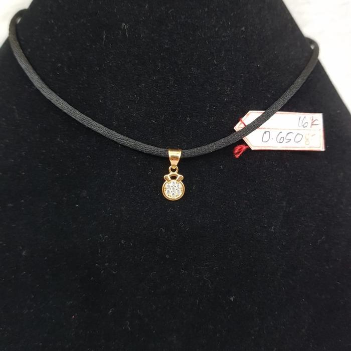 LT2083E323E liontin model weker permata simple emas kuning asli 16k