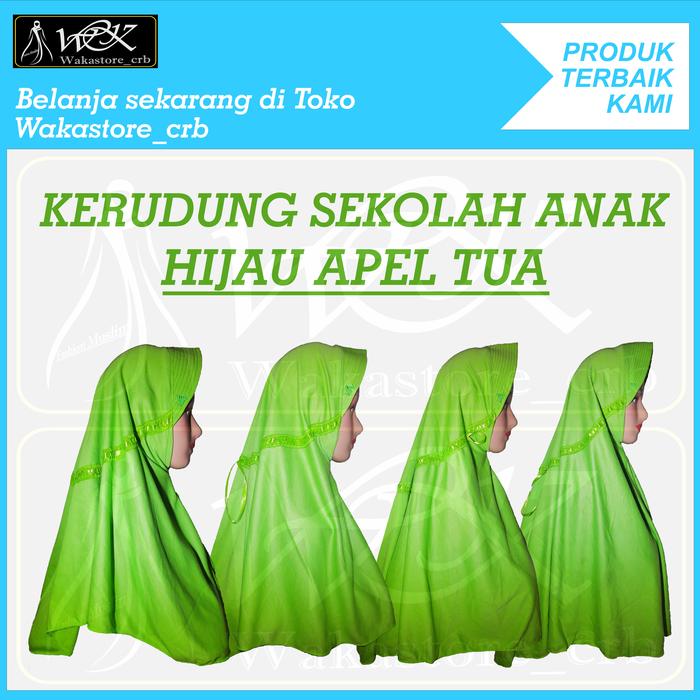 Kerudung Hijab Sekolah Anak Warna HIJAU APEL TUA TK SD SMP SMA DEWASA
