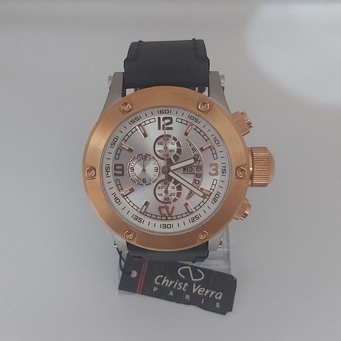 Jam Tangan Pria Christ Verra CV C52300G-24 Tali Kulit Original