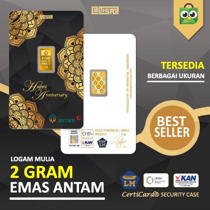 LM Logam Mulia Emas Antam 2 gram gr Kado Gift Anniversary Pasangan