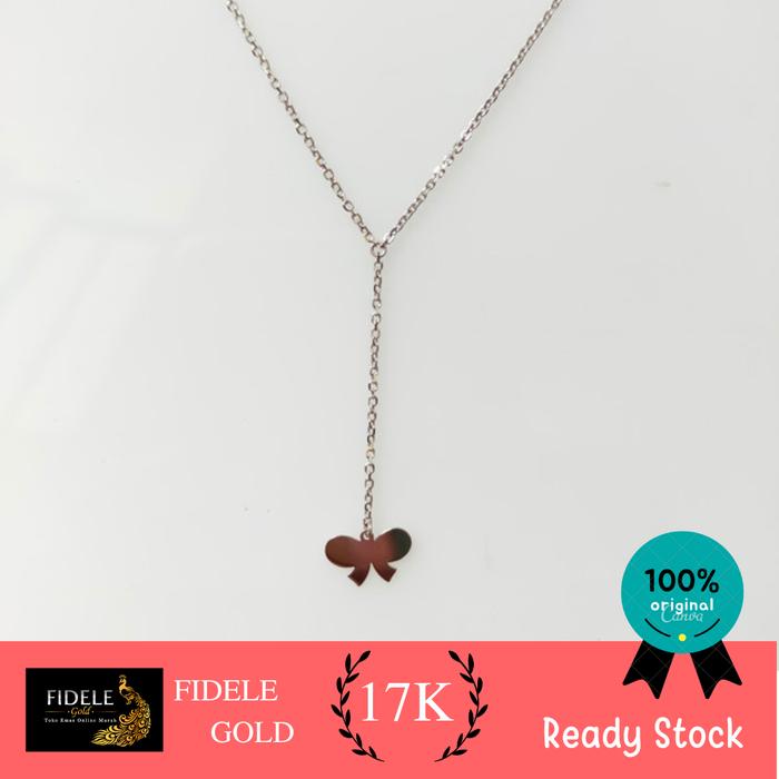Kalung Bunga Fashion Waru Kalung Emas Asli 750 Emas putih