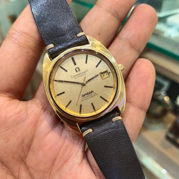 jam tangan omega constellation gold top