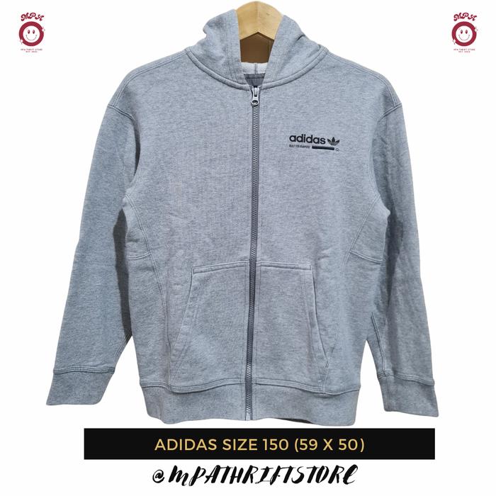 Zipper Hoodie Adidas Size 150 Grey Second Branded