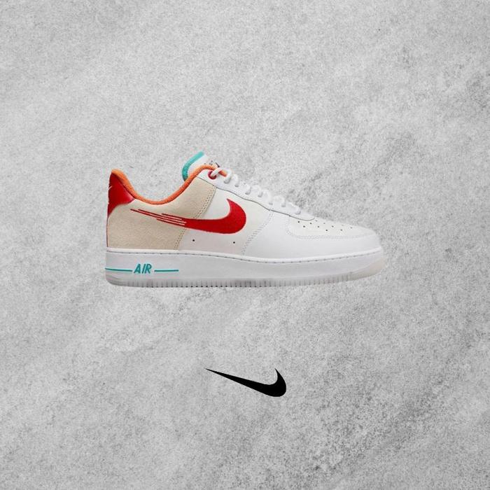 Nike Air Force 1 Low Just Do IT White Red Teal Original