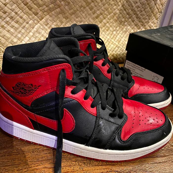 air jordan 1 mid bred banned second good condition