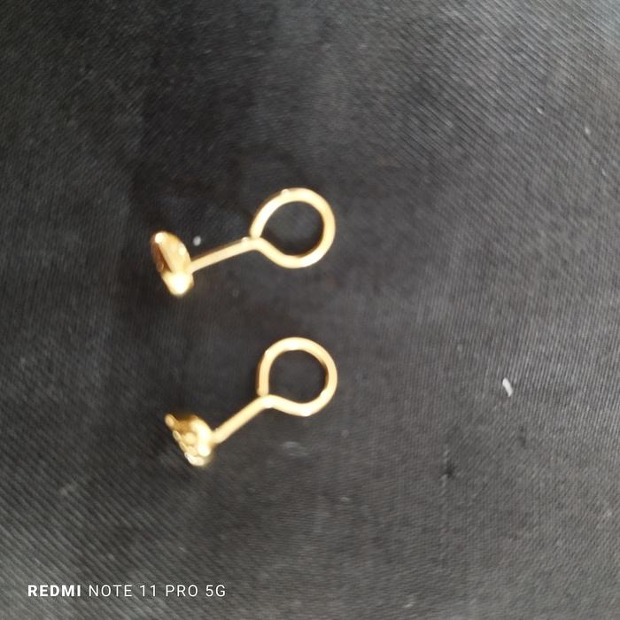 anting emas asli toge hati murah 375