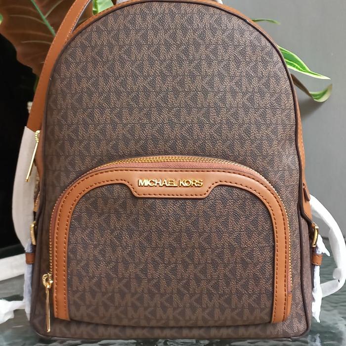 tas michael kors MK Jayce Backpack sign brown