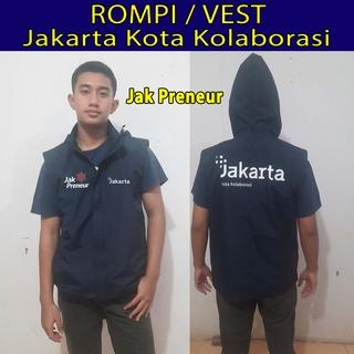 Rompi / Vest Hoodie Jakarta Kota Kolaborasi Taslan Navy