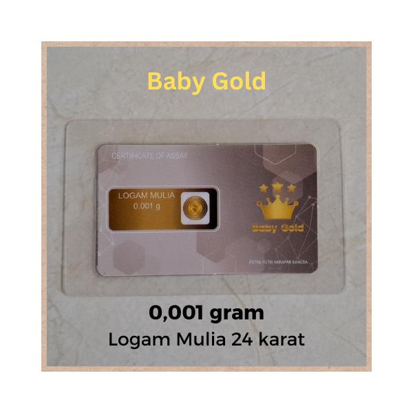 Baby Gold 0.001 gram Emas Mini 0,001 gram buat Hadiah Souvenir Hamper
