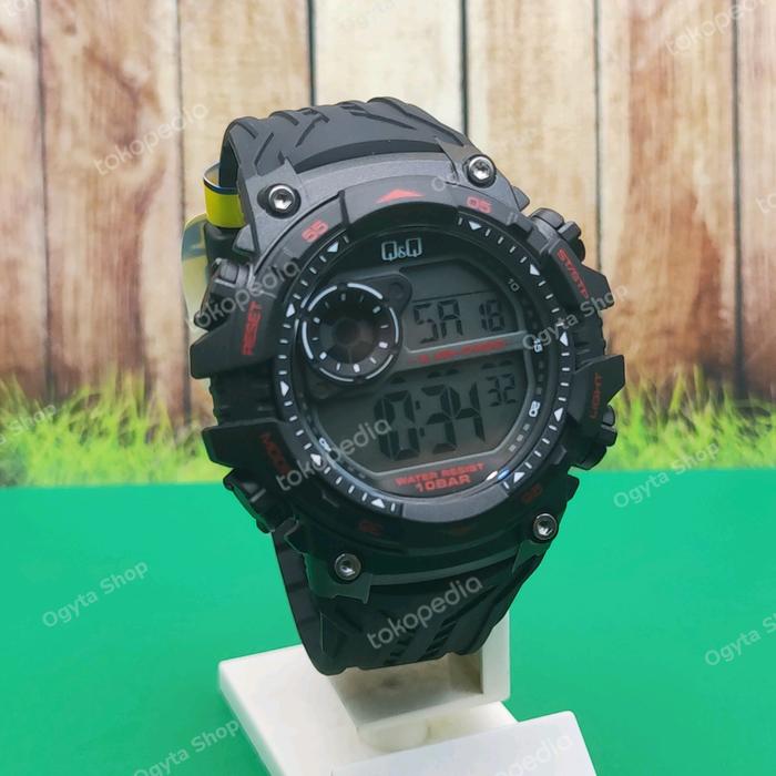 Q&Q QQ Digital Jam Tangan Pria Hitam M157J002Y Original