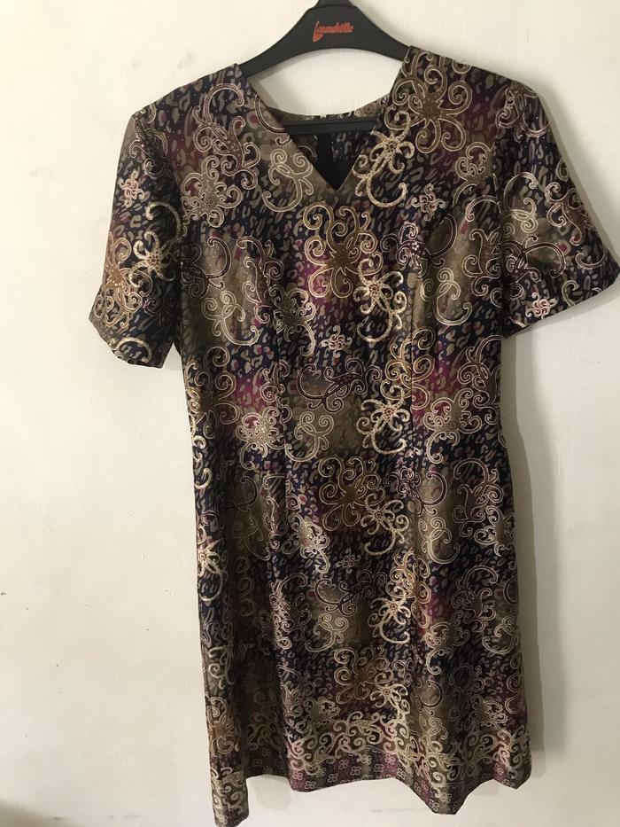 DRESS BATIK SUTERA DRESS BATIK SUTRA SURYA KENCANA MAS