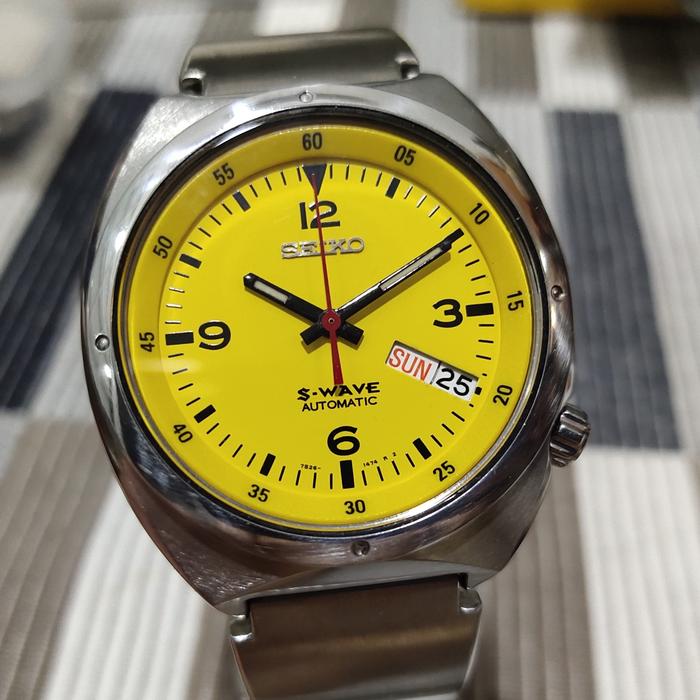 Jam Seiko S Wave JAPAN Yellow Automatic