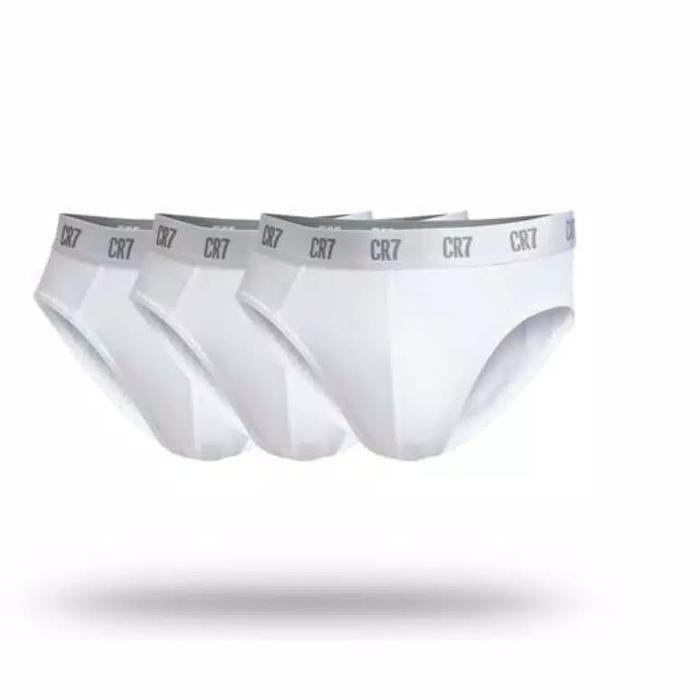 Celana Dalam CR7 Underwear Brief 3 Pack White Size XL (810066100) ORI