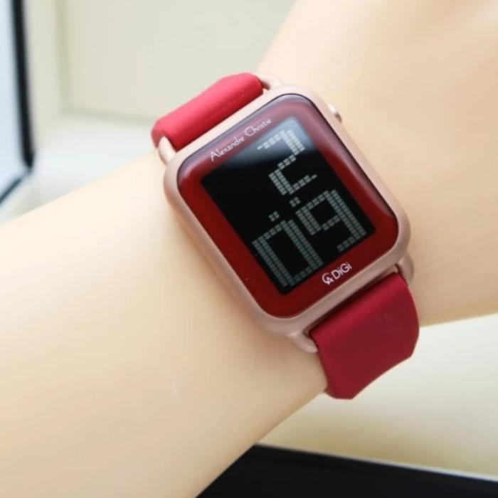 ALEXANDRE CHRISTIE AC 9332 ROSEGOLD RED AC9332 DIGITAL WANITA ORIGINAL