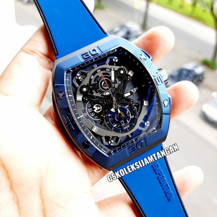 JAM TANGAN PRIA EXPEDITION E 6800 E6800 BLACK BLUE RUBBER ORIGINAL