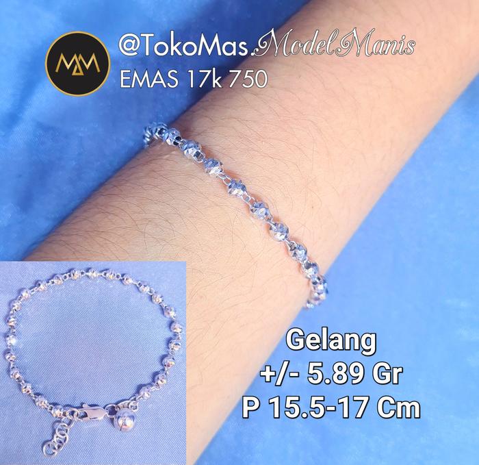 Gelang candy + extention emas putih 750 kadar 17k