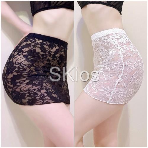 Sexy Lingerie Lace Mini Skirt Rok Mini Transparan L315
