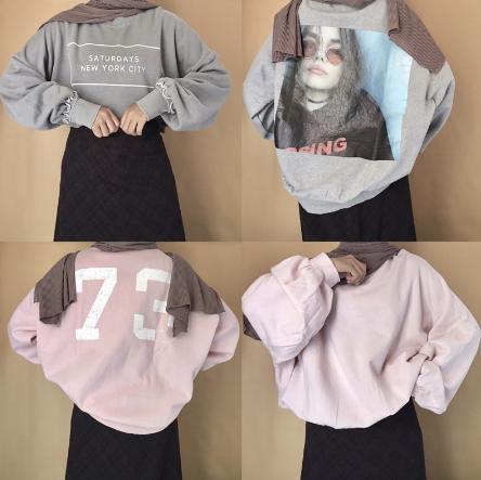 TERMURAH! Crewneck Sweater / Hoodie Wanita Thrift Oversize Berkualitas