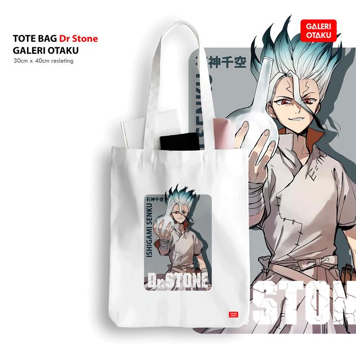 TOTEBAG ANIME DR STONE ISHIGAMI SENKU / TOTEBAG ANIME KANVAS RESLETING