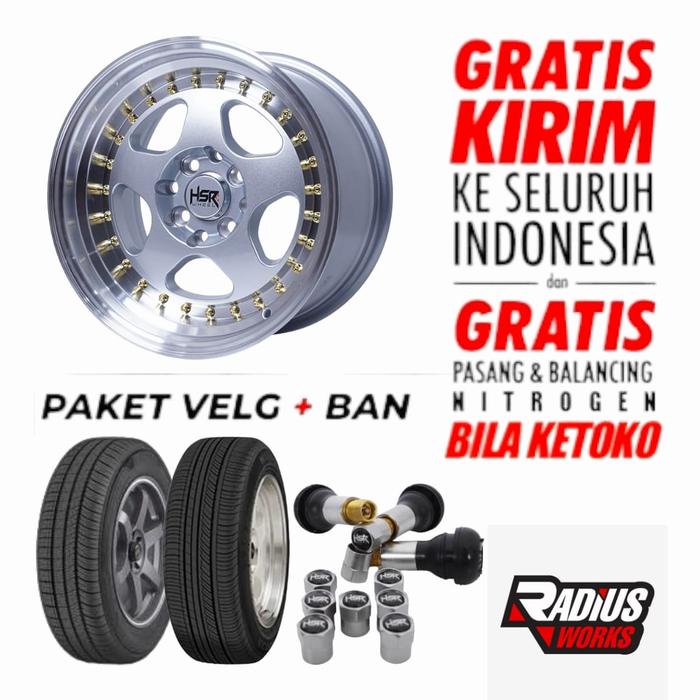 Paket Velg dan Ban Mobil Ring 15 BURN HSR R15 Celong Avanza Sigra Jazz
