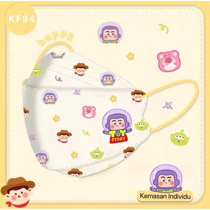 Masker Anak KF94 Masker Korea KF94 Original Cute Printing BFE 99% New