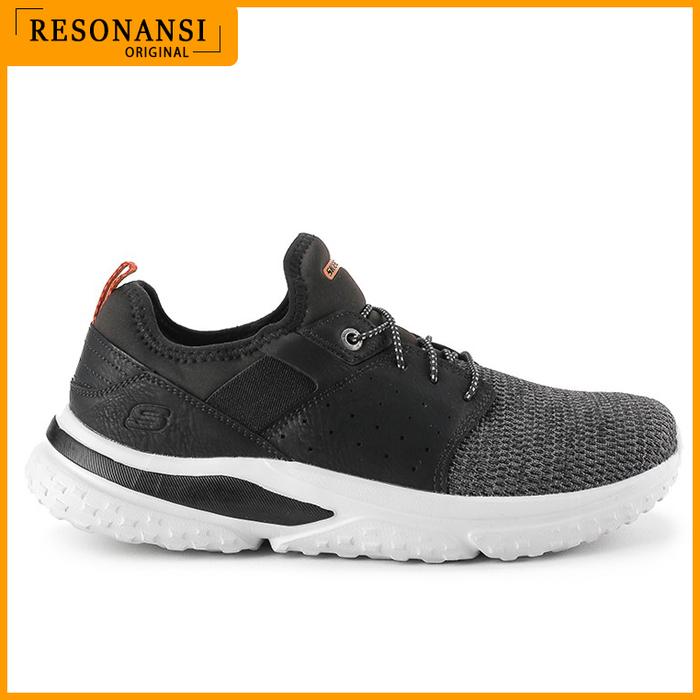 SEPATU PRIA TERBARU SKECHERS ORIGINAL SNEAKERS SOLVANO HITAM EMPUK