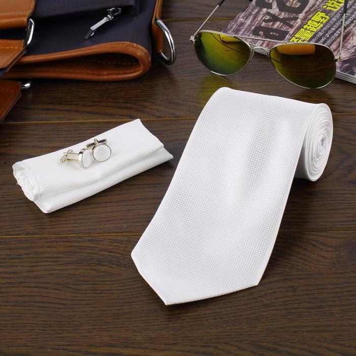 dasi import set cufflink cufflinks dan sapu tangan warna putih