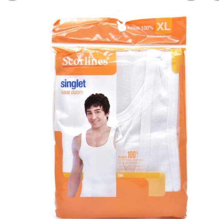 Scorlines Singlet Kaos Dalam Putih XL